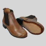 Handcrafted Brown Leather Chelsea Boots